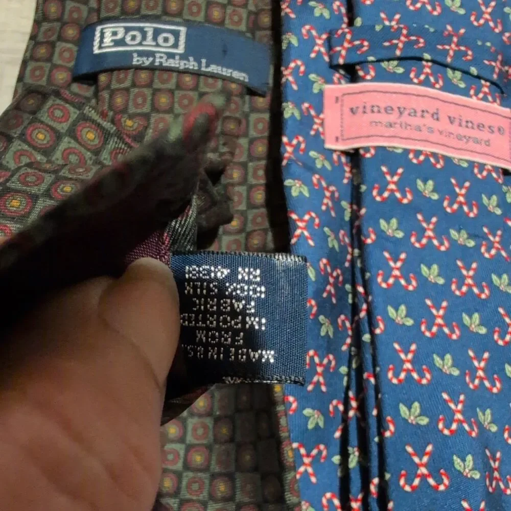 LOT OF 5 VINTAGE Silk ties Givenchy Polo Ralph Lauren Claiborne p Perry Ellis